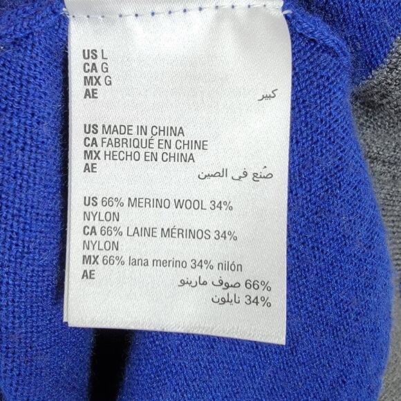 TASSO ELBA Cobalt Blue Merino Wool Blend Crewneck Sweater - Size L - Picture 6 of 7